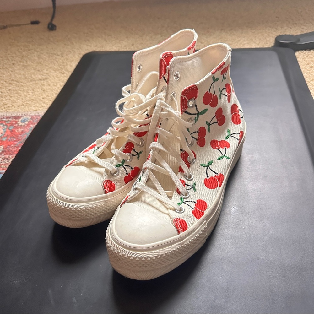 Converse Cherry Print High-Top Sneakers
